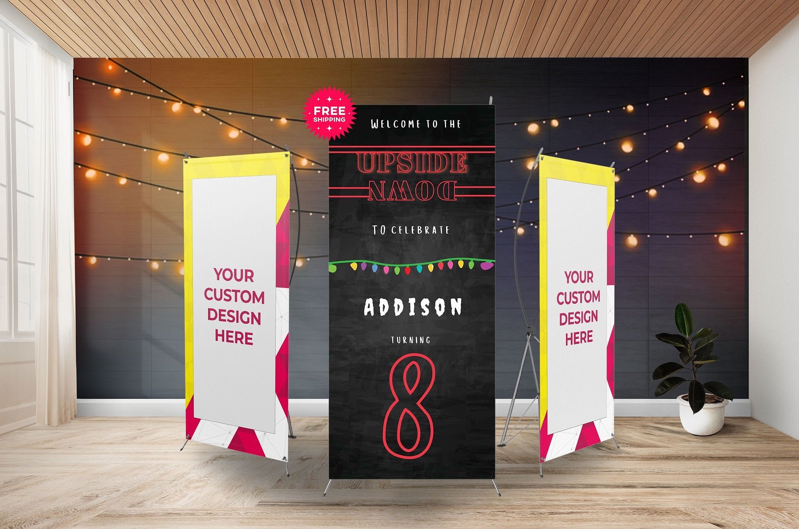 Stranger Things 8th Birthday X Stand Banner - Hue Design Group