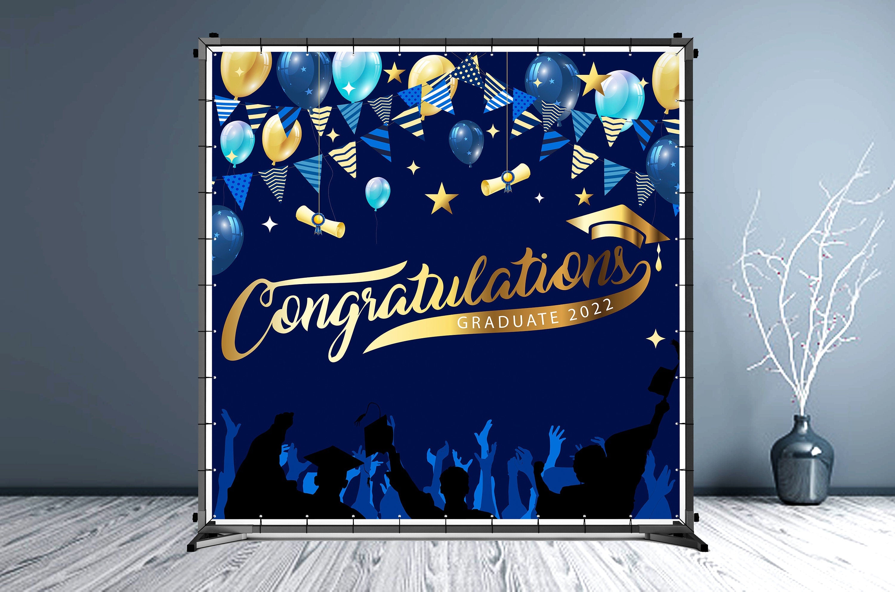 Graduation Congratulations  Custom Vinyl Backdrop - Hue Design Group