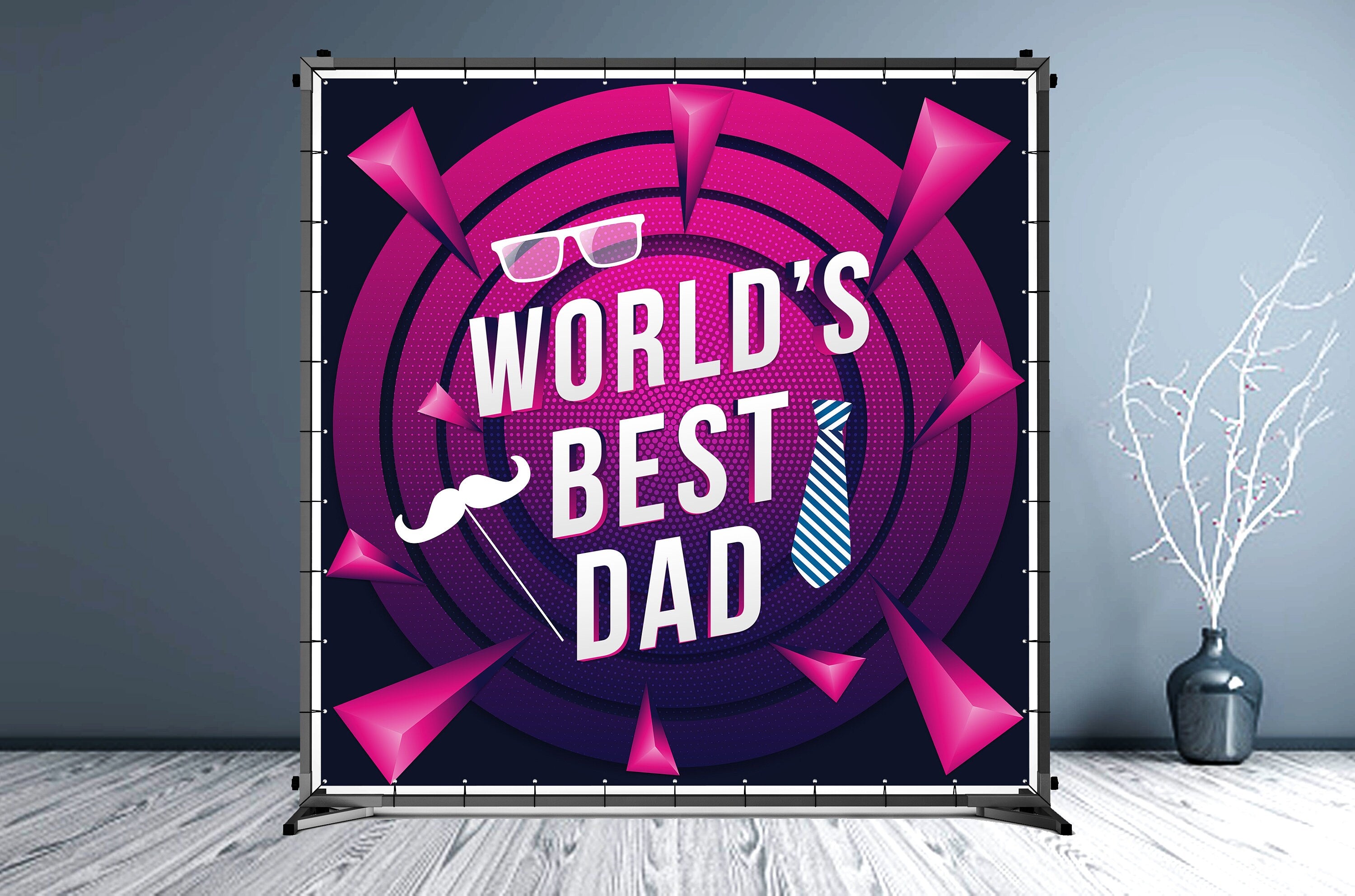 Father's Day Step and Repeat Custom Backdrop - Hue Design Group