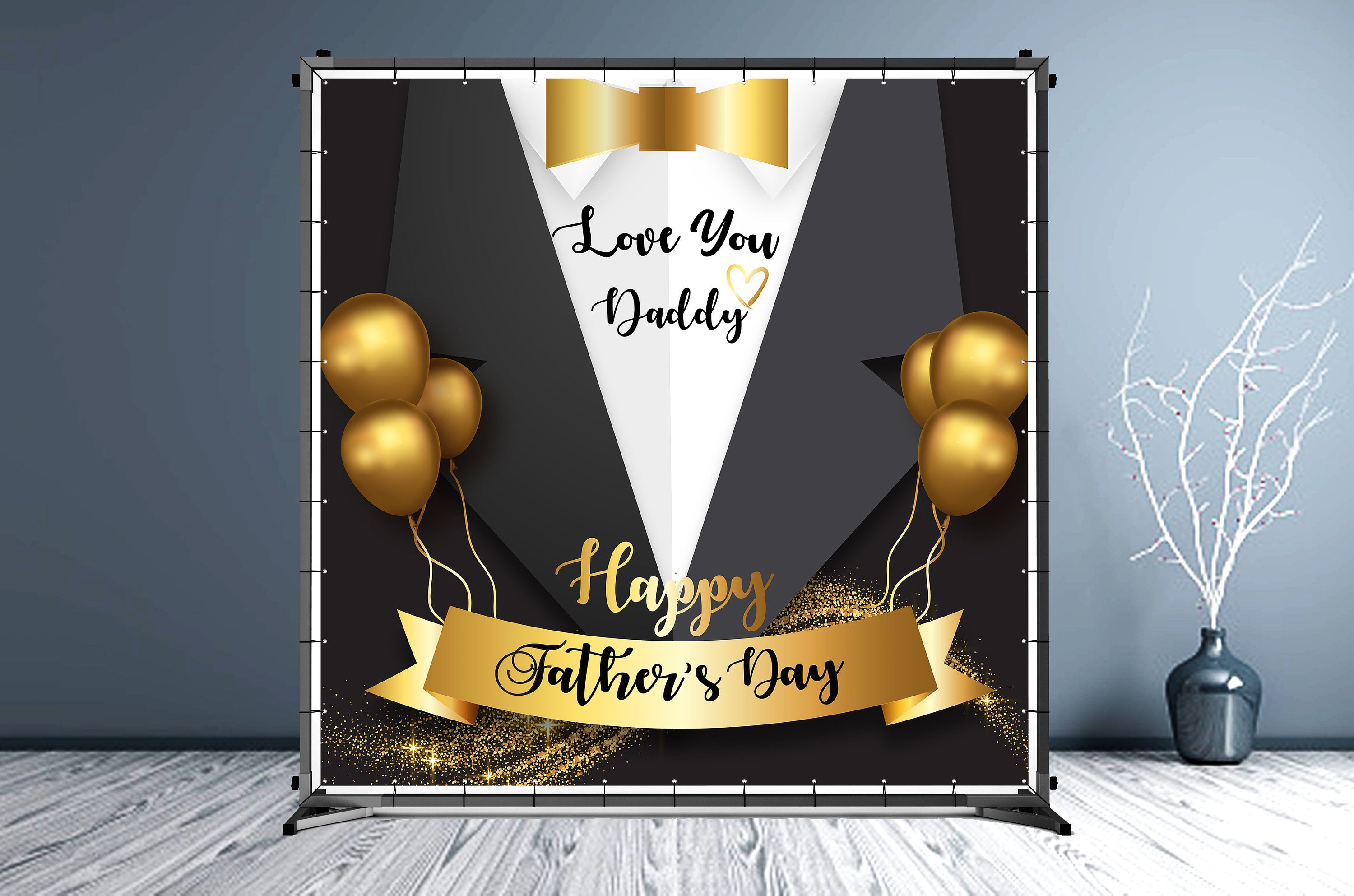 Father's Day Step and Repeat Custom Backdrop - Hue Design Group