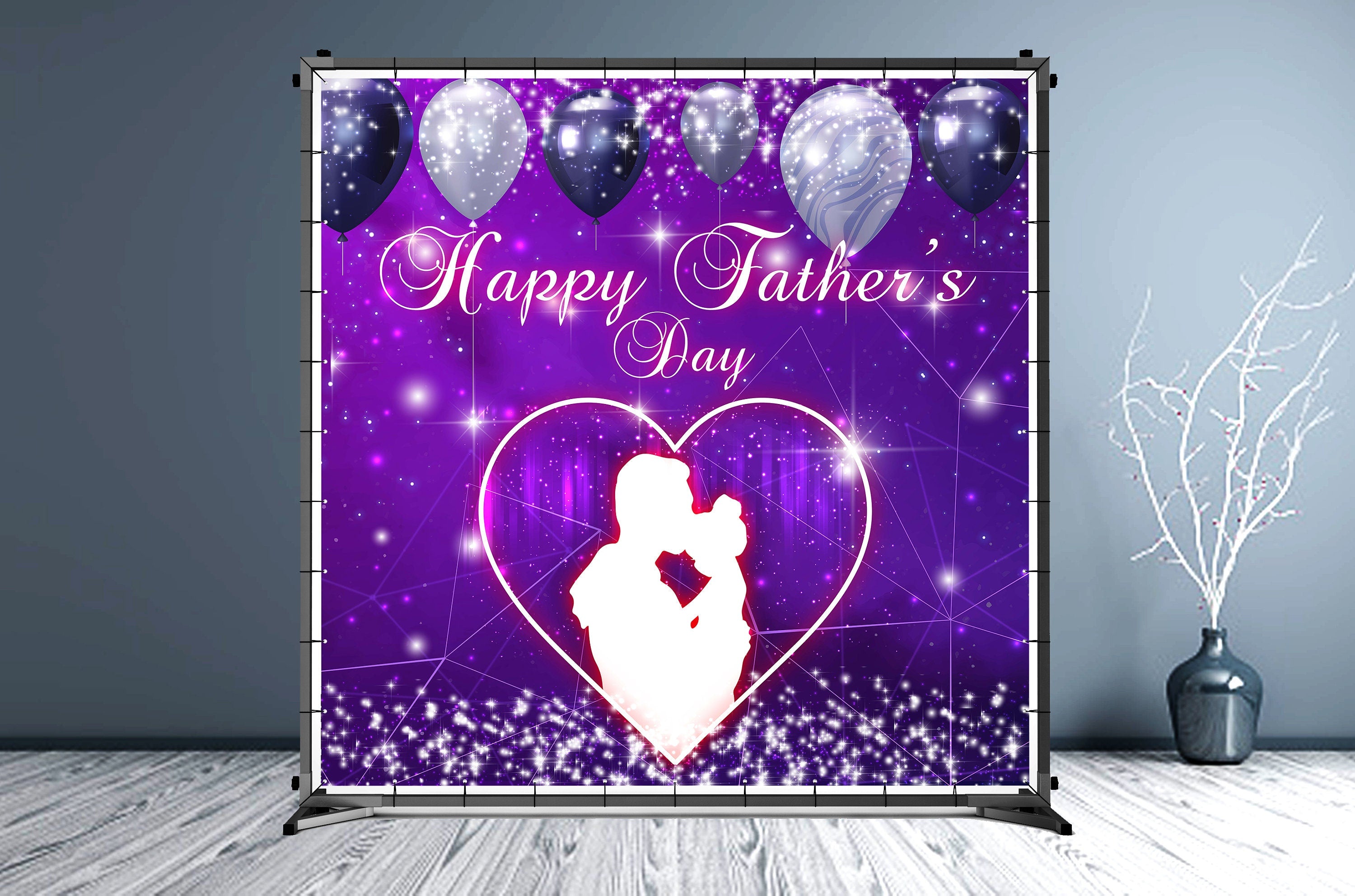 Father's Day Step and Repeat Custom Backdrop - Hue Design Group