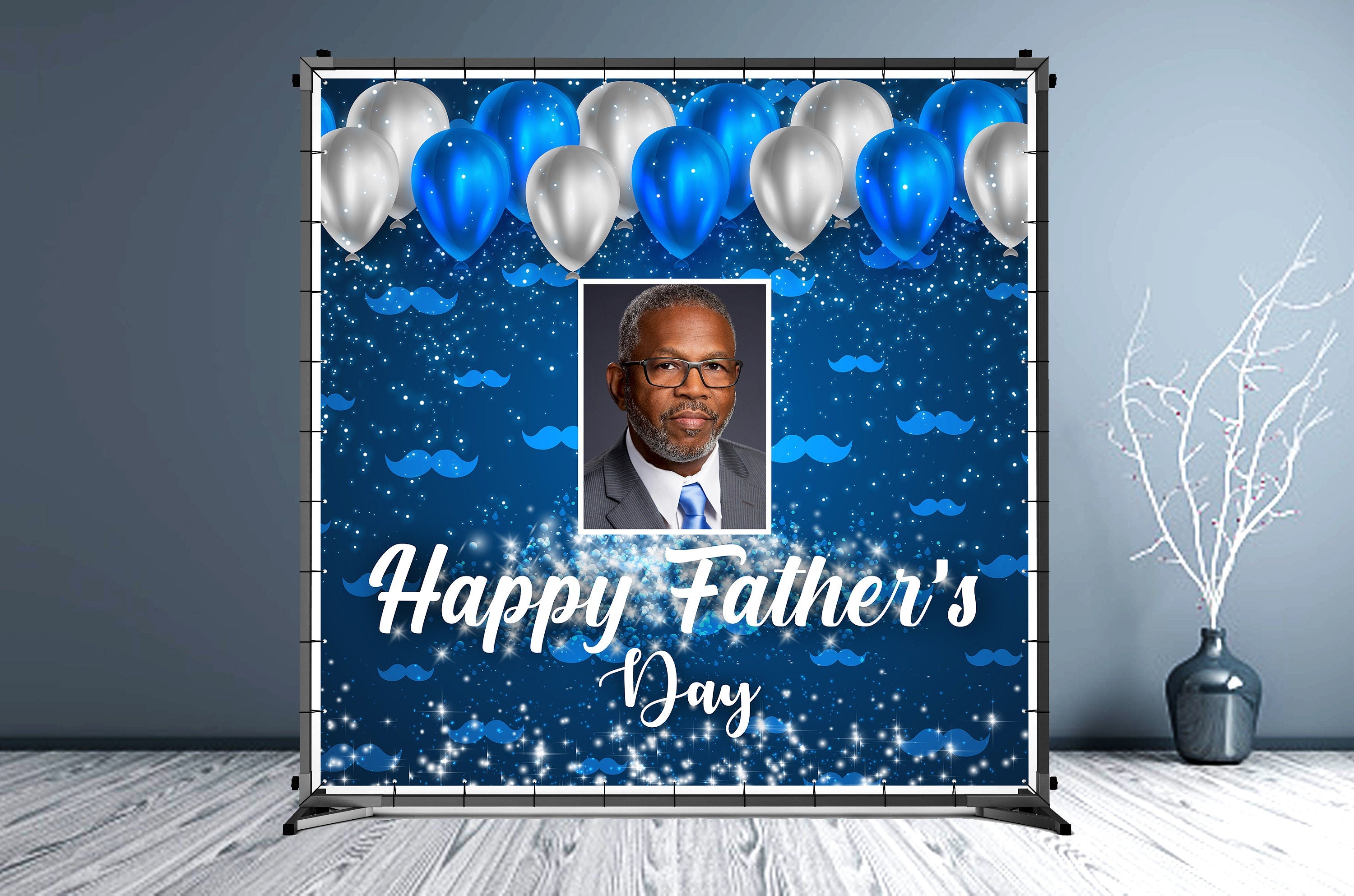 Father's Day Step and Repeat Custom Backdrop - Hue Design Group
