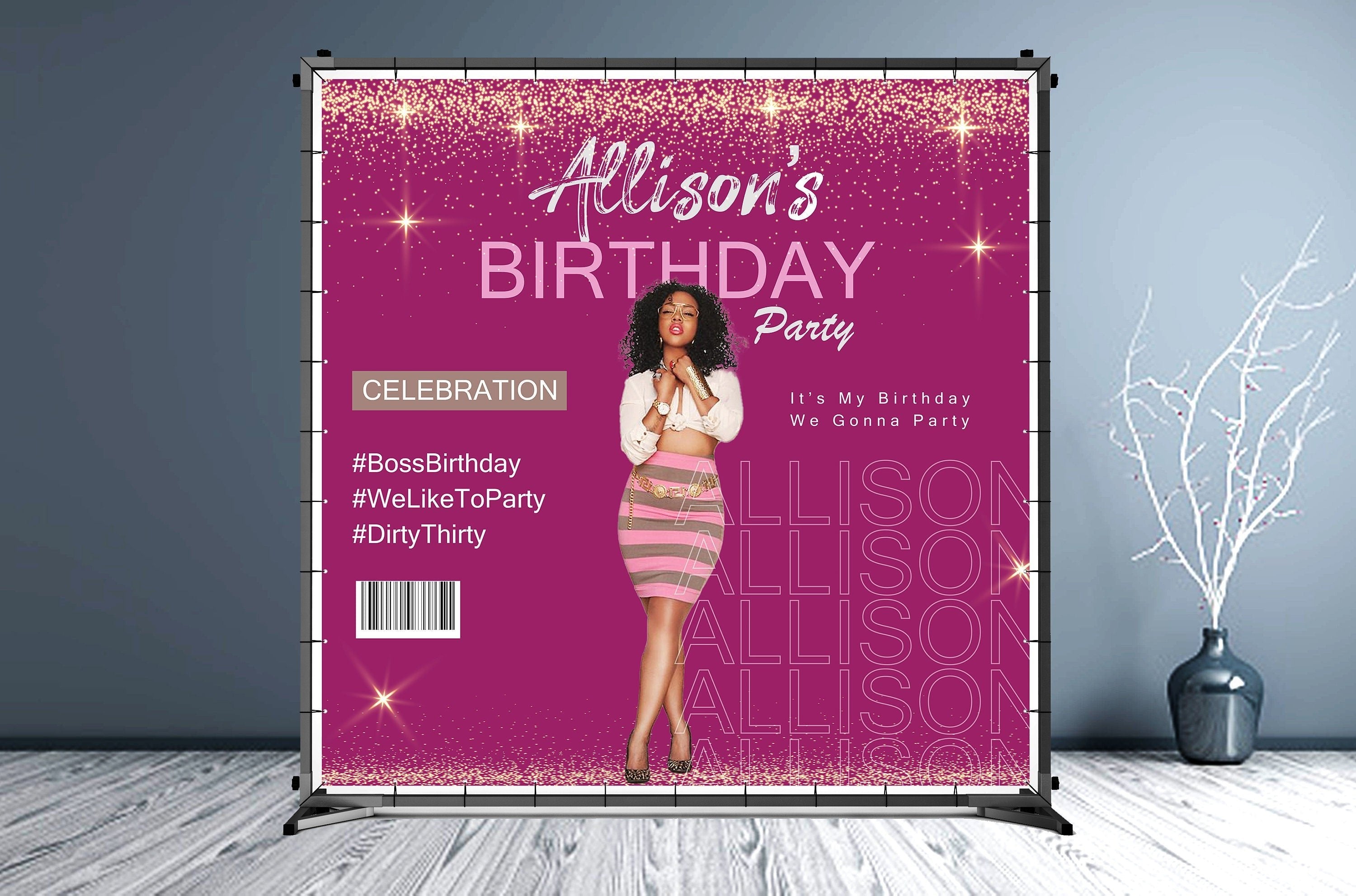 Magazine Cover Custom Vinyl Backdrop - Hue Design Group