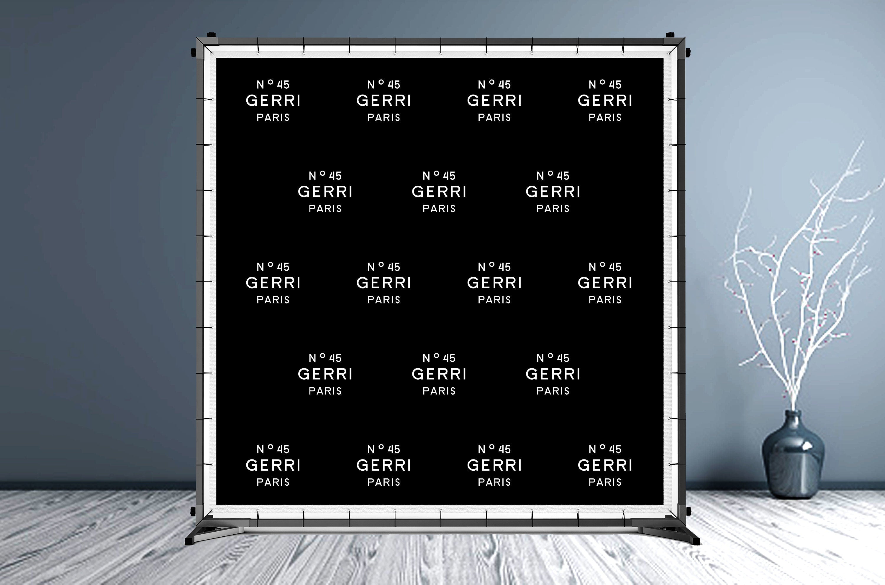 Custom Logo Custom Vinyl Backdrop – Hue Design Group