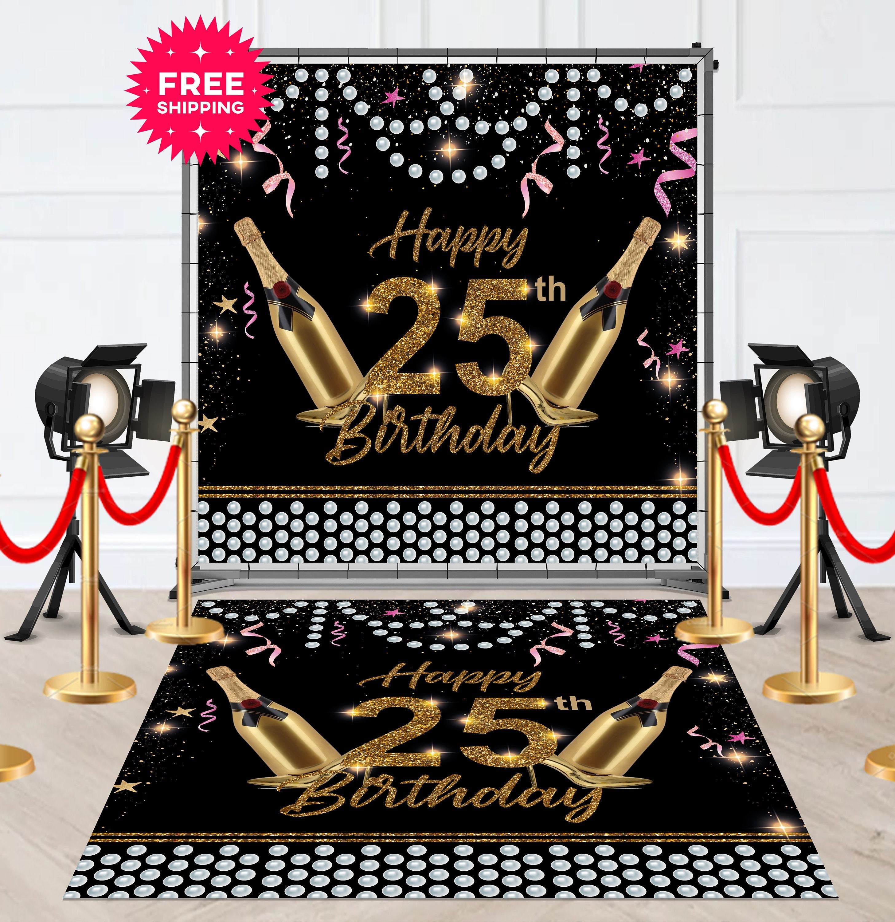 25th Birthday Removable Floor Decal Runner - Hue Design Group