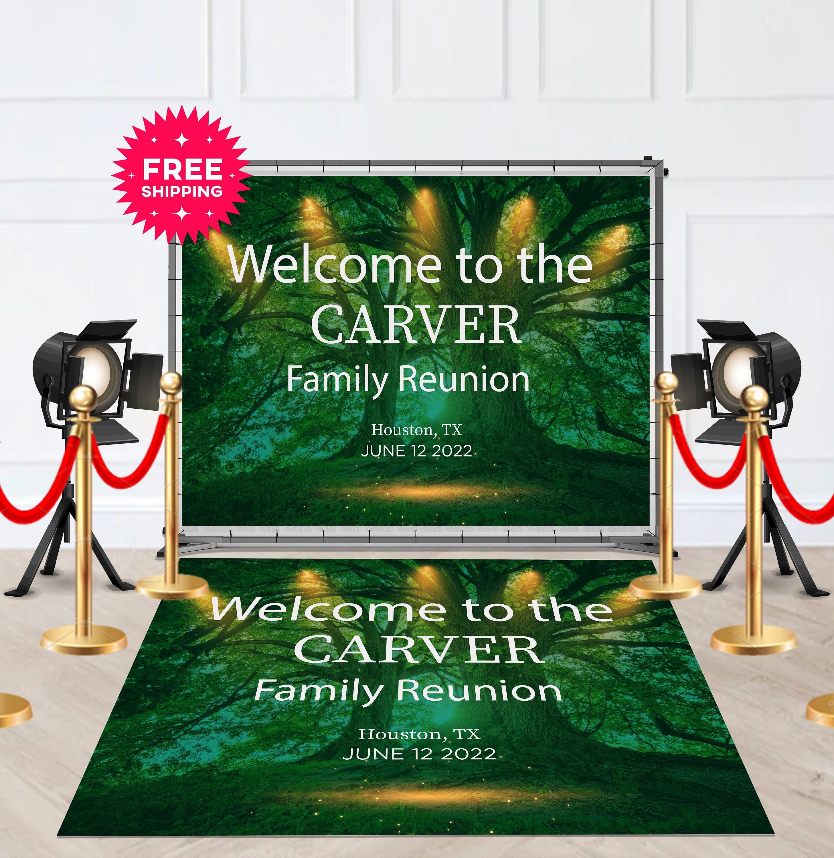 Family  Reunion Removable Floor Decal Runner with Family Tree - Hue Design Group