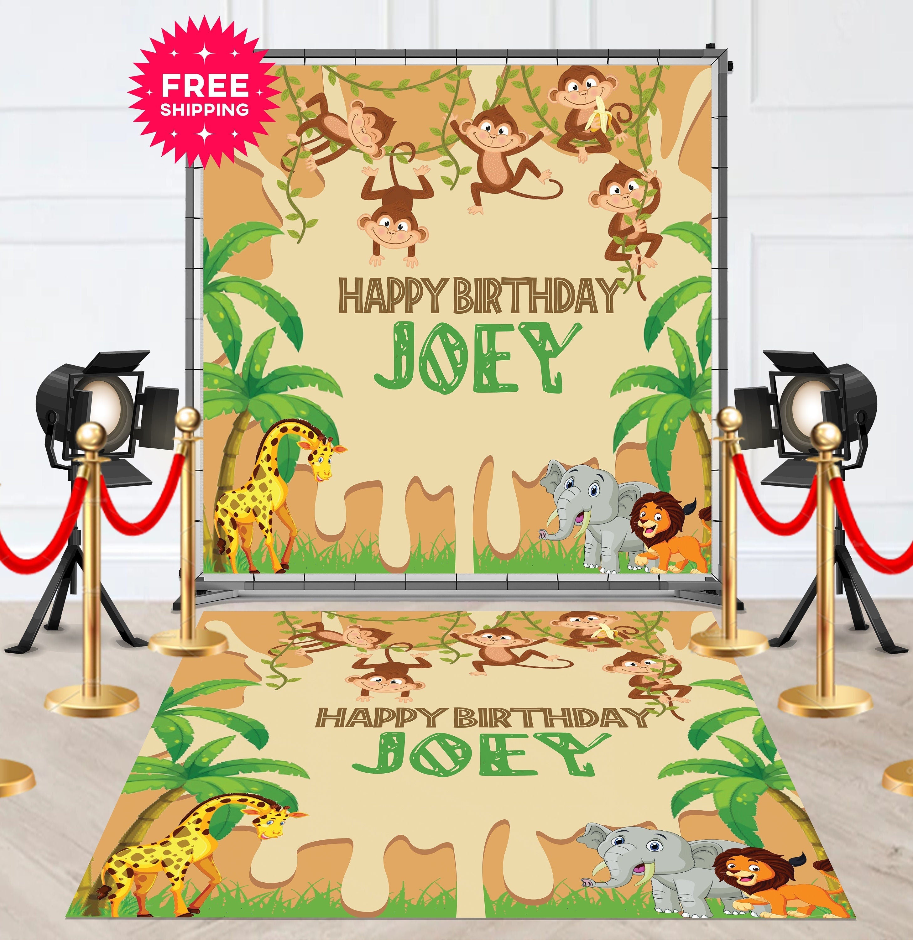 Kids Removable Floor Decal Runner with Animals - Hue Design Group