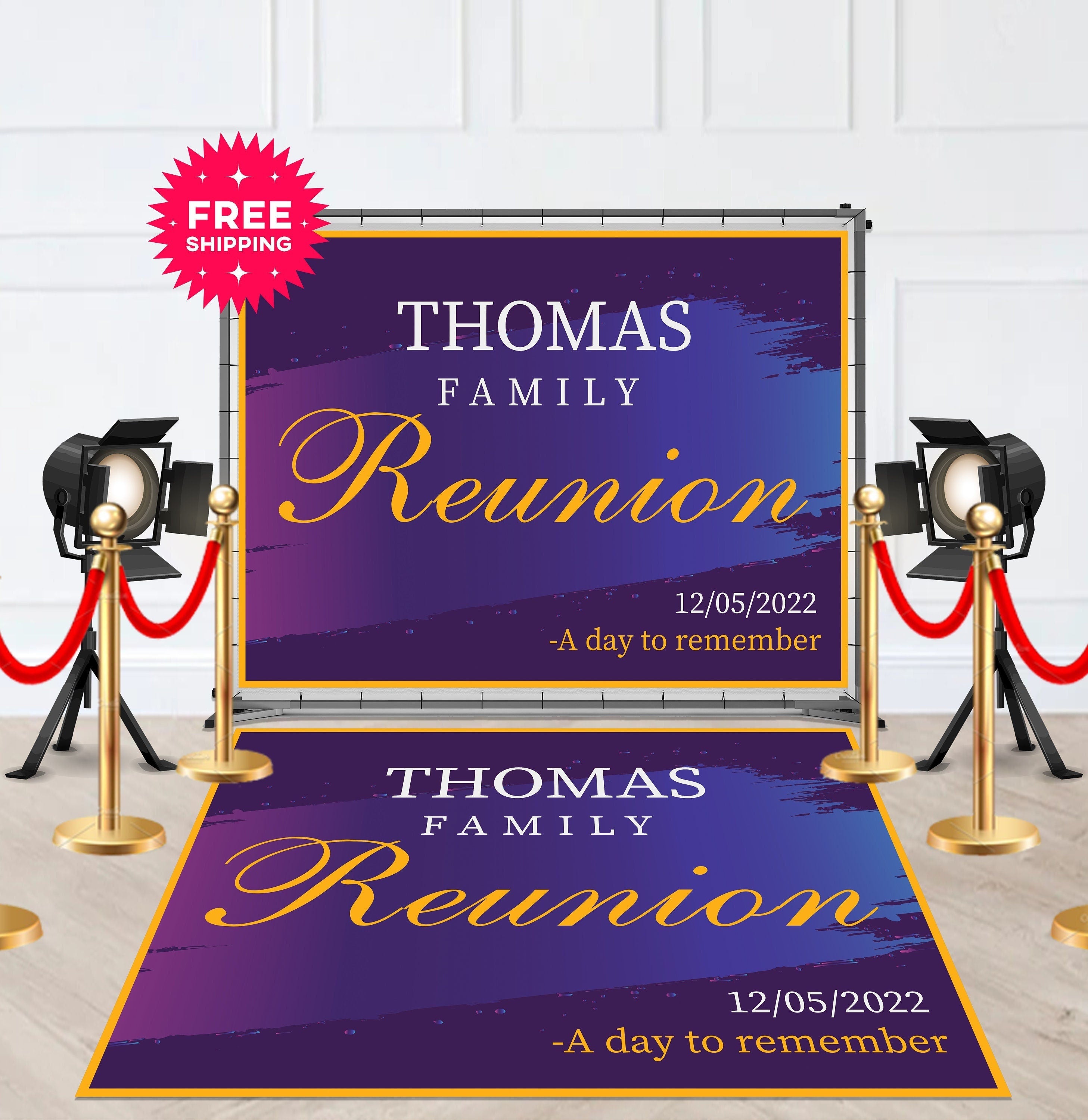 Family Reunion Removable Floor Decal Runner with Purple - Hue Design Group
