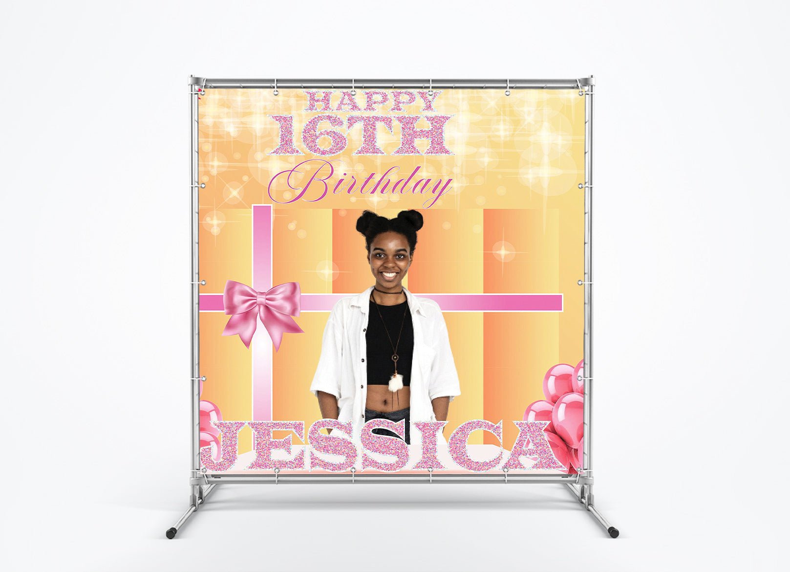 16th Birthday (Sweet 16) Custom Vinyl Backdrop - Hue Design Group